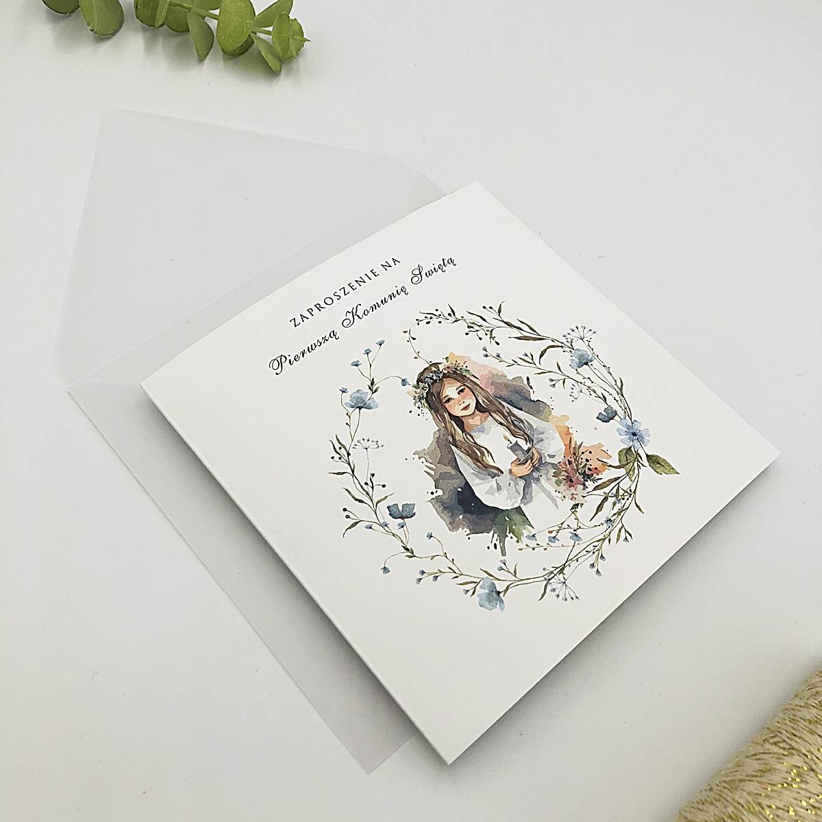 Zaproszenia na komunię świętą personalizowane na dla dziewczynki