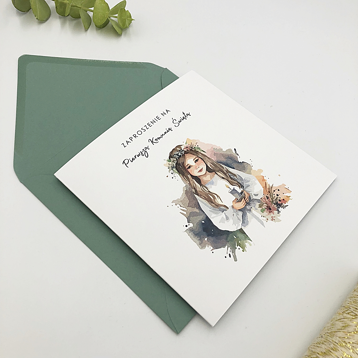 Zaproszenia na komunię świętą personalizowane na dla dziewczynki