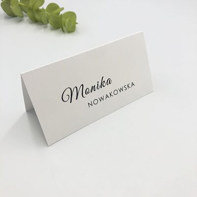 Winietki ślubne minimalistyczne białe