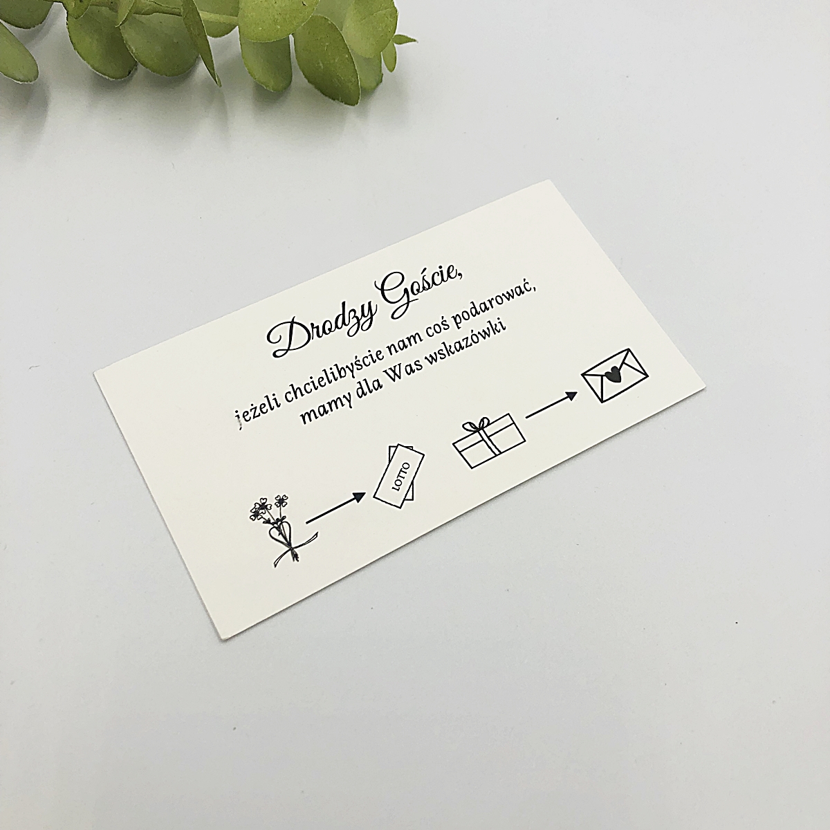 Bileciki do zaproszeń, koperta, lotto